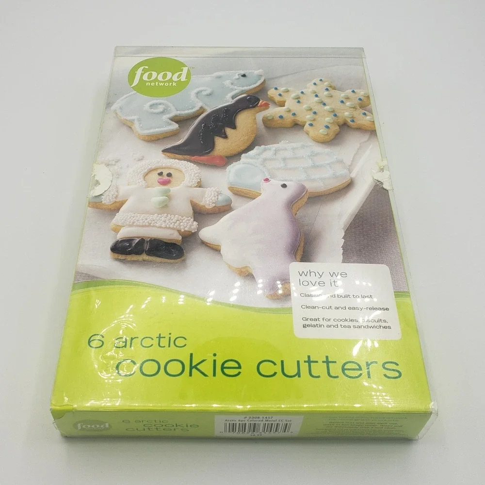 Food Network 7 Arctic cookie cutters-polar‎ bear, snowflake,seal,igloo,etc.